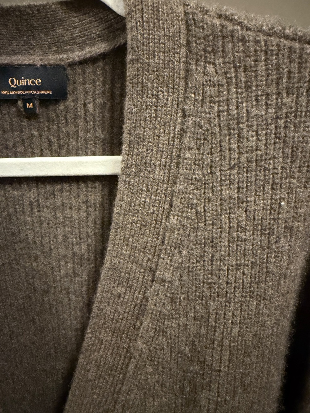 Mongolian Cashmere Oversized Boyfriend Cardigan Sweater in Brown - Picture 4 of 7